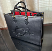 Black Signature Logo Tote